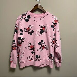 Disney’s Mickey Mouse Graphic Print Pink Sweatshirt Women’s Medium